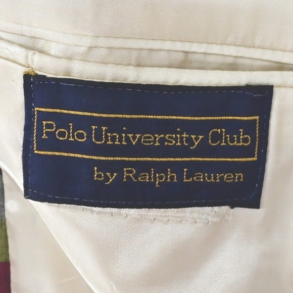 VTG Polo University Club Ralph Lauren Madras Blazer 80s Union Made Plaid Luxe - Picture 2 of 16
